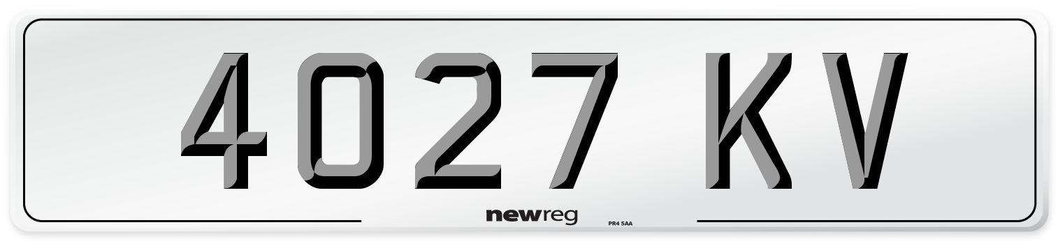 4027 KV Number Plate from New Reg